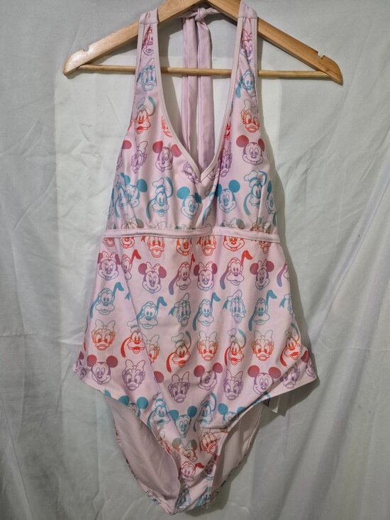 Disney Other - Disney 3X Pink Characters Goofy Mickey Travel Pool Beach Colorful One Piece Swim